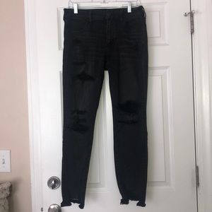 american eagle black ripped jeggings